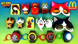 2018 FULL WORLD SET McDONALD'S YO-KAI WATCH HAPPY MEAL TOYS 15 KID COLLECTION UNBOXING US JAPAN ASIA