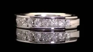 1/2 CTW Channel Set Round Diamond Anniversary Wedding Band Ring in 14K White Gold