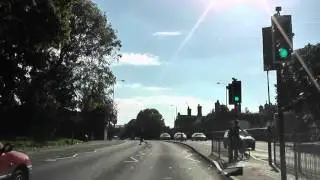 Driving On St Martin's Gate & City Walls Road A38, Worcester, Worcestershire, UK 29th September 2013
