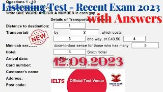 IELTS Listening Actual Test 2023 with Answers | 12.09.2023