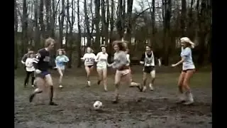 Girls - soccer game - mud - 1974