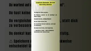 Mentale Blockaden die dich vom Erfolg abhalten