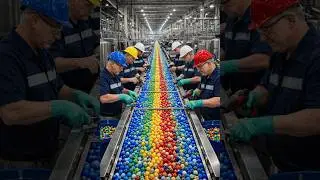 Amazing Process: Inside a modern glass marble manufacturing plant. (Full Process)