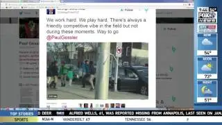 Paul Gessler WBFF-TV FOX45 News reporter dancing in the streets with local Baltimore kids