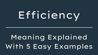 What Does  Efficiency Mean?  Efficiency Meaning in English With 5 Example Sentences