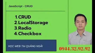 CRUD with Modern Javascript   LocalStorage   Checked   Uncheck   Get Value Radio Button