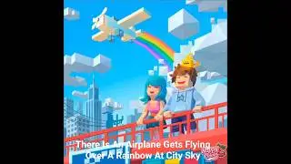 Happy Color: Minecraft Roblox There Is An Airplane Gets Flying Over A Rainbow At City Sky