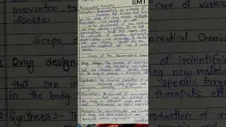 Pharmaceutical chemistry 1year 1st chapter #pharmacy #short #notes #dpharma