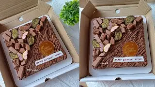 How To Decorate Brownie With Chocolates and Biscuit /Birthday Brownie/Brownie Cake Decoration Ideas 