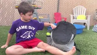 7 Year Old Disc Golfer In The Bag - Blain Russell