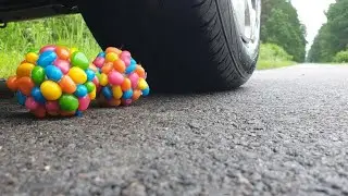 EXPERIMENT: Crushing Crunchy & Soft Things by Car! Experiment Car vs Layer of Sweets