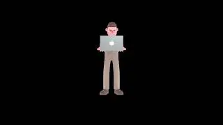 3D Cartoon Lawyer Turntable | Attorney Checking Laptop with Focused Expression