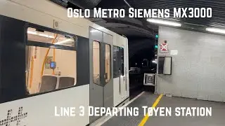 Oslo Metro (Ruter) MX3000 departing T&oslash;yen station on the line 3 Mortensrud
