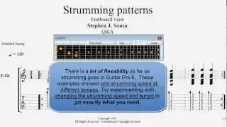 Q&A Strumming patterns fretboard view