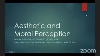 Sandra Shapshay (City University of New York) The Difference between Aesthetic and Moral Perception