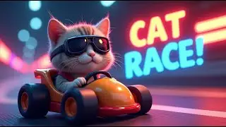 Cute Cat Car Racing Challenge | Funny Chubby Cats in a Fast Colorful Race | Kids Animation Video