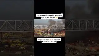 Cylinder blast 💥💣in prayagraj mahakumbh #mahakumbh #fire #prayagrajkumbh #mahakumbhlive