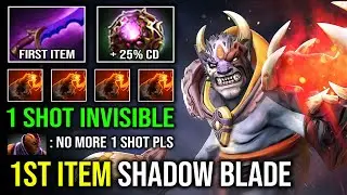 WTF Invisible 1 Shot First Item Shadow Blade Solo Mid Lion Global TP Nobody Can Farm Dota 2