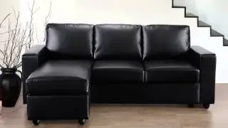 Beliani Sofa - Sitzgruppe - Ledersofa - Ecksofa - Ledercouch - UMEA schwarz - De