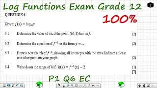 Logarithmic Functions Grade 12 Exam Questions: Eastern Cape 2019 [P1 Q6]
