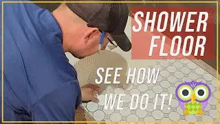 Tile shower floor 🛀 CUMMING,GA: see how we do it!👀👀