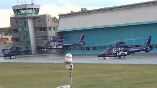 Two police helicopters EC 155 take off  #helicopter #police #ec155