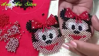 Minnie mouse com laços sobrepostos para tiara, chaveiros e chinelos