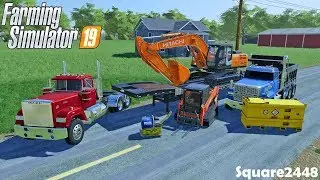 New Construction Job | Building Garage | Preparing Job Site | Excavator | Skidsteer | FS19