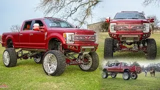 2019 F250 King Ranch on 30 inch Wheels with 15 inch lift flexing on the Dallas Horse Racing Scene!