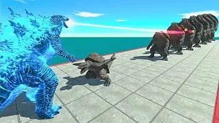 All Godzilla Versions VS 10 Levels of Gamera the Giant Turtle &ndash; ARBS Size Comparison