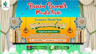DESAIN BANNER MAULID NABI TAHUN 1447 H. | FREE DOWNLOAD | COREL X7