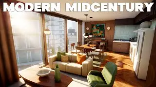 Современная квартира середины века | Сан-Мишуно | Без CC | The Sims 4 Скоростная сборка | ASMR