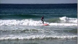 Jack Entwistle prolog long board surfer showing his skills at Manly NSW Aust.