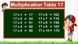 Multiplication table of 17