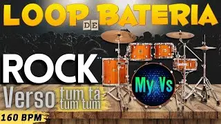 🥁 Loop de Bateria ROCK Verso (tum ta tum tum) para Tocar e Compor | bpm 160 | Playback Drums