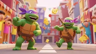 As Tartarugas Ninja Entraram na Parada AV1 | Canção Infantil Divertida | Rimas para Crianças