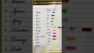 🎨 Colours Name in English and Hindi for Kids |रंगों के नाम सीखें| #english #hindi #colours #explore