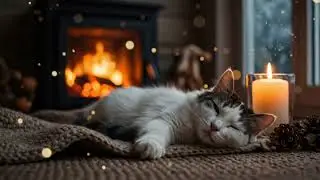 432Hz Relaxing Cat Music 🎵 Peaceful Sleep Sounds | Cozy Fireplace Ambience | No Ads Version
