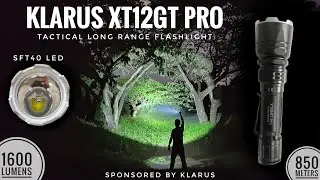 Klarus XT12GT Pro, Tactical Long Range Flashlight, SFT40, 1600 lumens, 850 meters throw