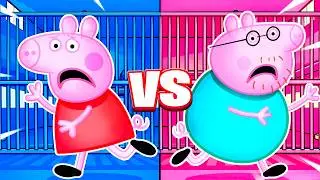 PEPPA PIG vs DADDY PIG PRISON ESCAPE CHALLENGE In Roblox!