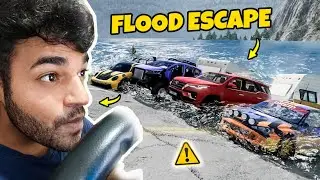 Indian Cars FLOOD ESCAPE on Dangerous Mountain Roads in BeamNG Drive!