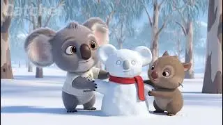 Cute Koala & Wombat Build a Snow Koala ❄️🧸 | Adorable Kids Animation #viral #cartoon 