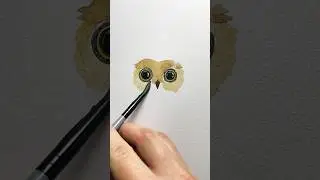 🦉☺️ #watercolor #owl #painting #artist #beginner