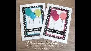 Colourful card with balloon bouquet punch from Stampin' Up!