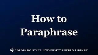 How to Paraphrase