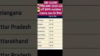 SBI Clerk Prelims 2025&ndash;26 | Expected Cut Off Statewise | Check Your State Now! #SBICLERK2025 #Banker