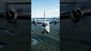 Majestic Flying Boat Over the Wild: Silver Giant Soars Above Untamed Nature! ✈️ #shorts #planes