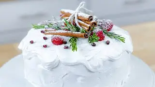 WHITE Cake with WINTER Decoration (ENG SUB) | Bijela Torta sa Zimskom Dekoracijom