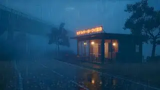 80s Neon Caf&eacute; in the Rain ☕ Chill Lofi Music