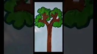 Simple tree drawing for kids #shorts